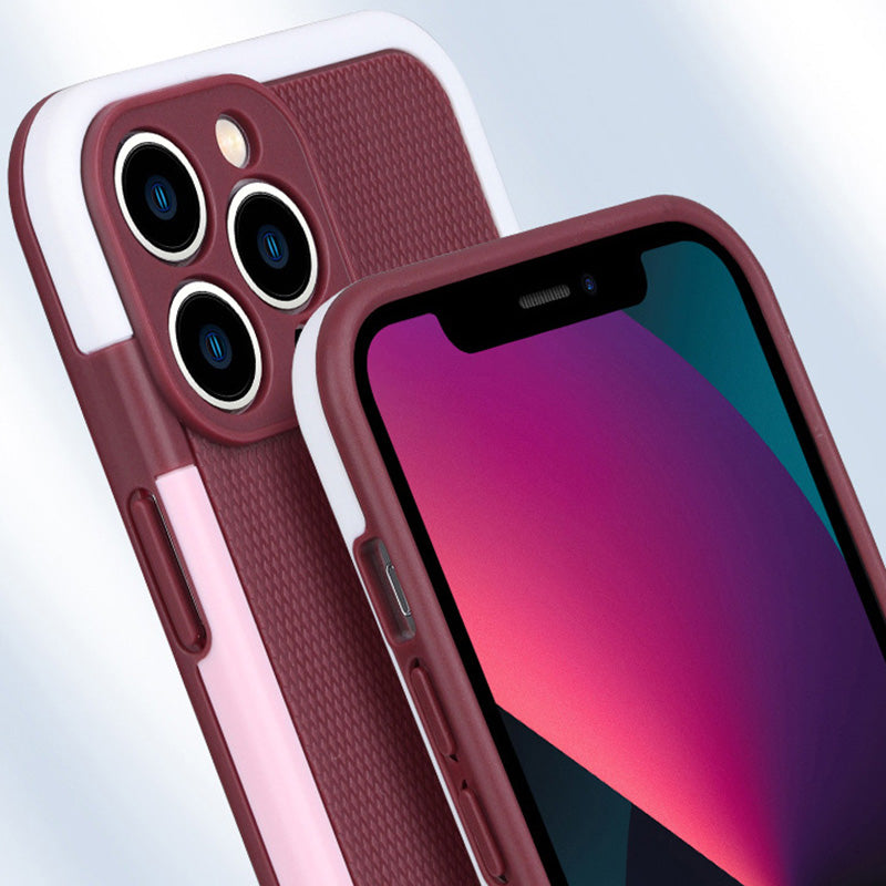 WOLMTT For iPhone 13 Pro 6.1 inch Phone Case Dual Color Frame Rhombus Texture Protective Cover WOLMTT For iPhone 13 Pro 6.1 inch Phone Case Dual Color Frame Rhombus Texture Protective Cover